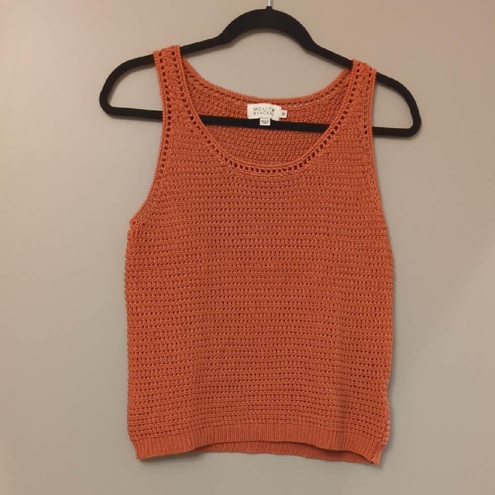 Madewell Orange Crochet Tank Top